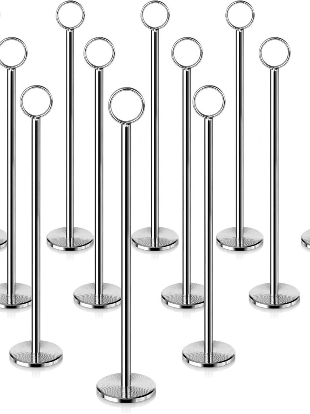 Steel Ring-Clip Table Number Holder/Number Stand/Place Card Holder, Set of 12, 1